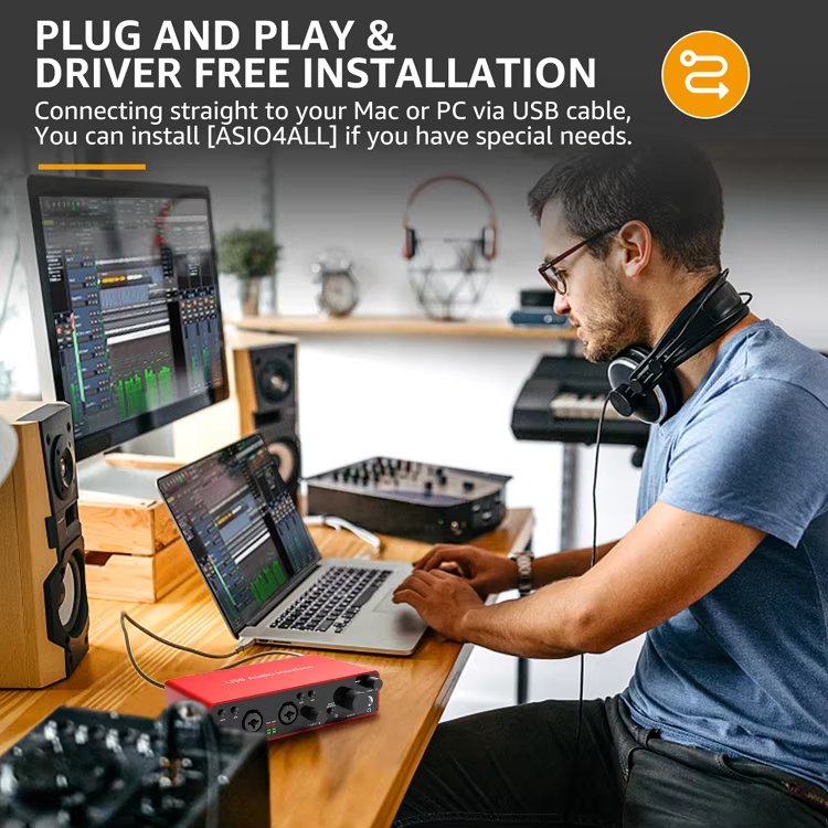 guitar condenser microphone audio interface recording studio external ssl pcb xlr usb sound recording studio equipment