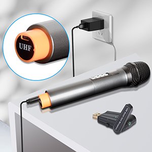 Portable Uhf Wireless Microphone system Computer Microphone With headphone interface Usb Sound Card Microphone
