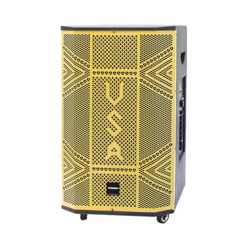 T 15 Inch Portable Wireless BT Wooden Speaker 50W Professional Audio Loudspeakers Audio Sound Party Bluetooth Trolley Speakers