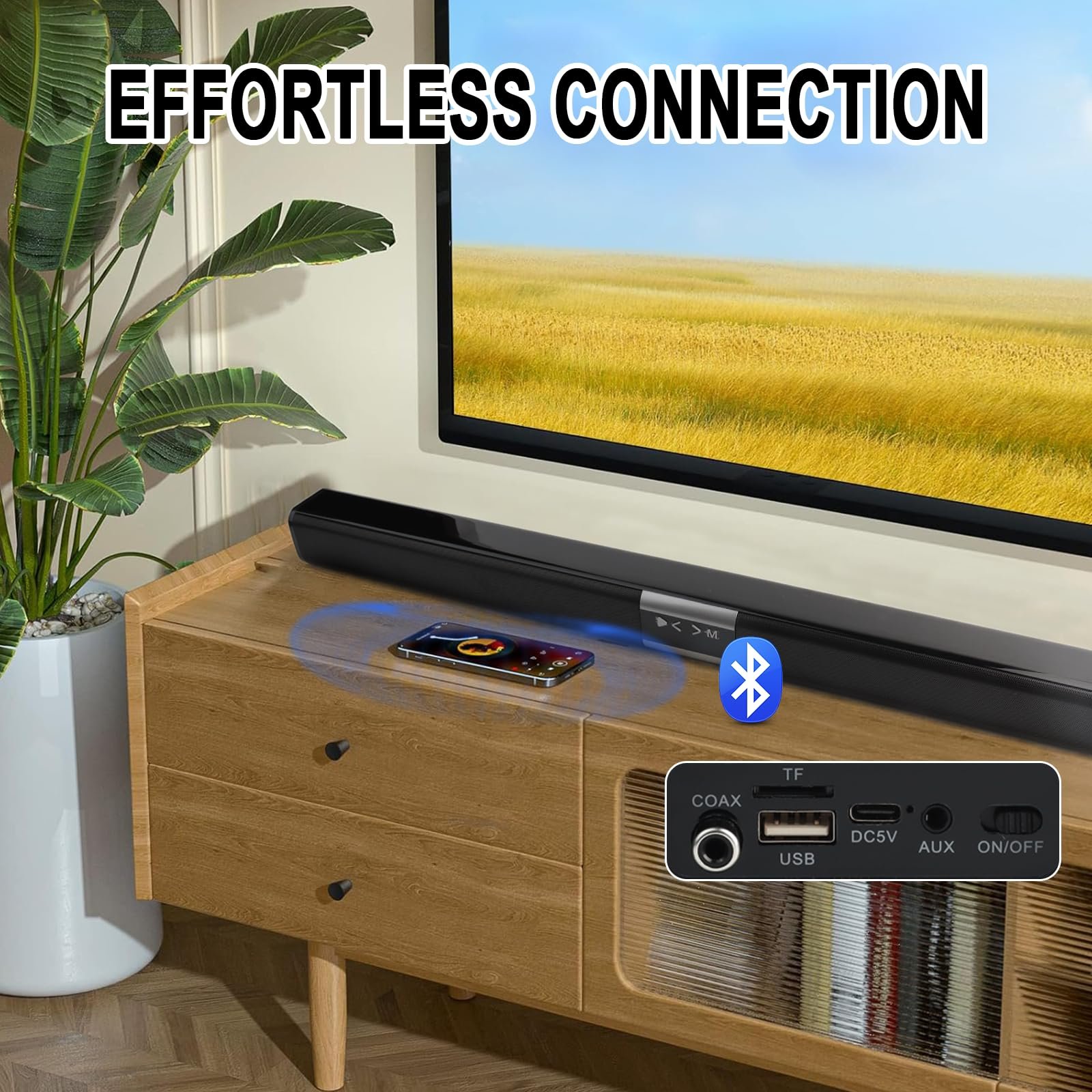 High quality sound bar waterproof sub woofer sound bar para tv stereo wireless tv sound bar speaker for tv