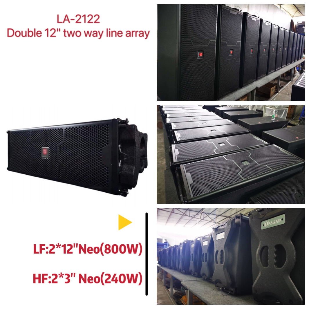 LA-2122 Professional Passive Line Array Speaker Double 12-Inch Two-Way Audio Sound System For Church