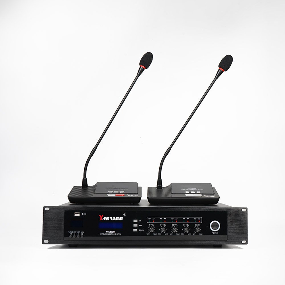 Professional audience sound equipment USB recording and video tracking wireless portable conference system YCU892