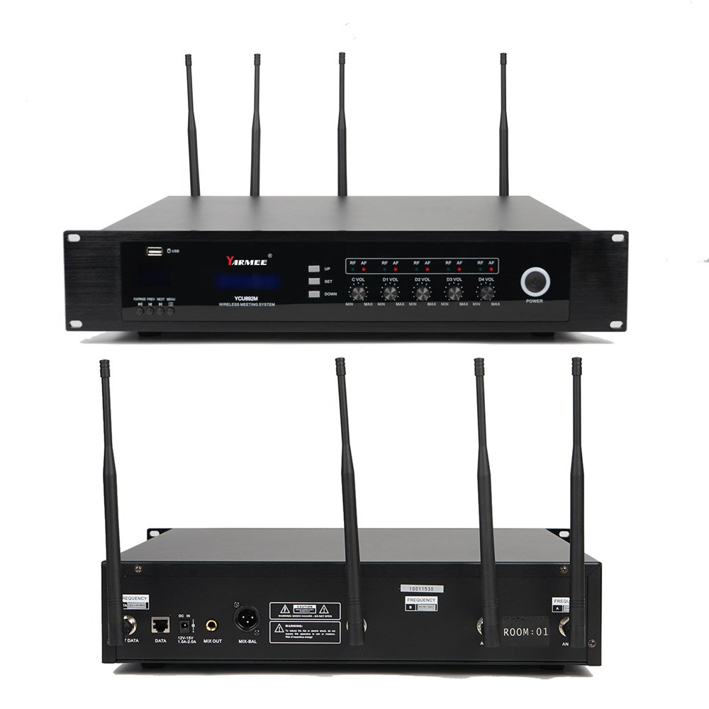 Professional audience sound equipment USB recording and video tracking wireless portable conference system YCU892