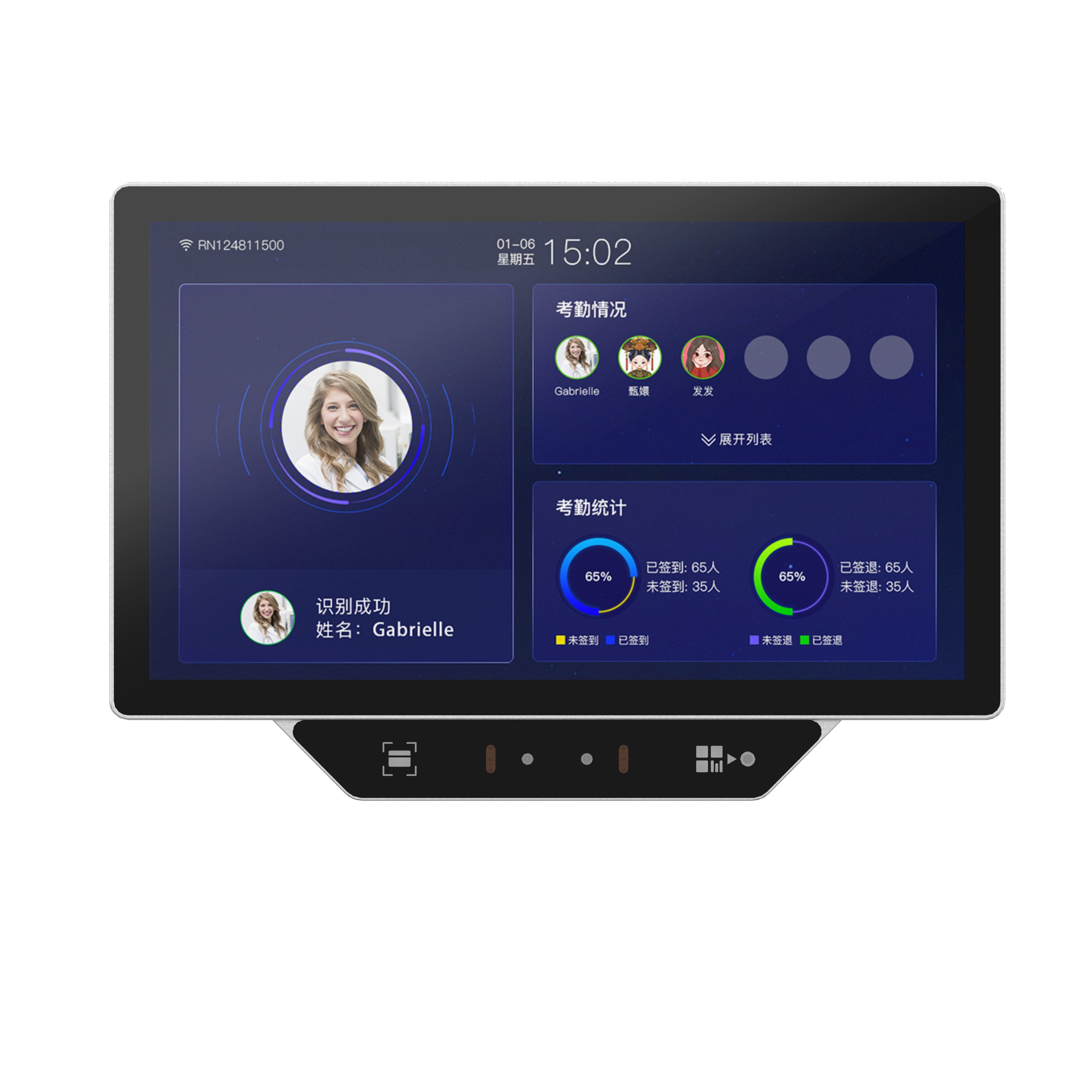 8 Inch Touch Screen Face ID Access Control Recognition Security System Employee Attendance for Office Building and Stations