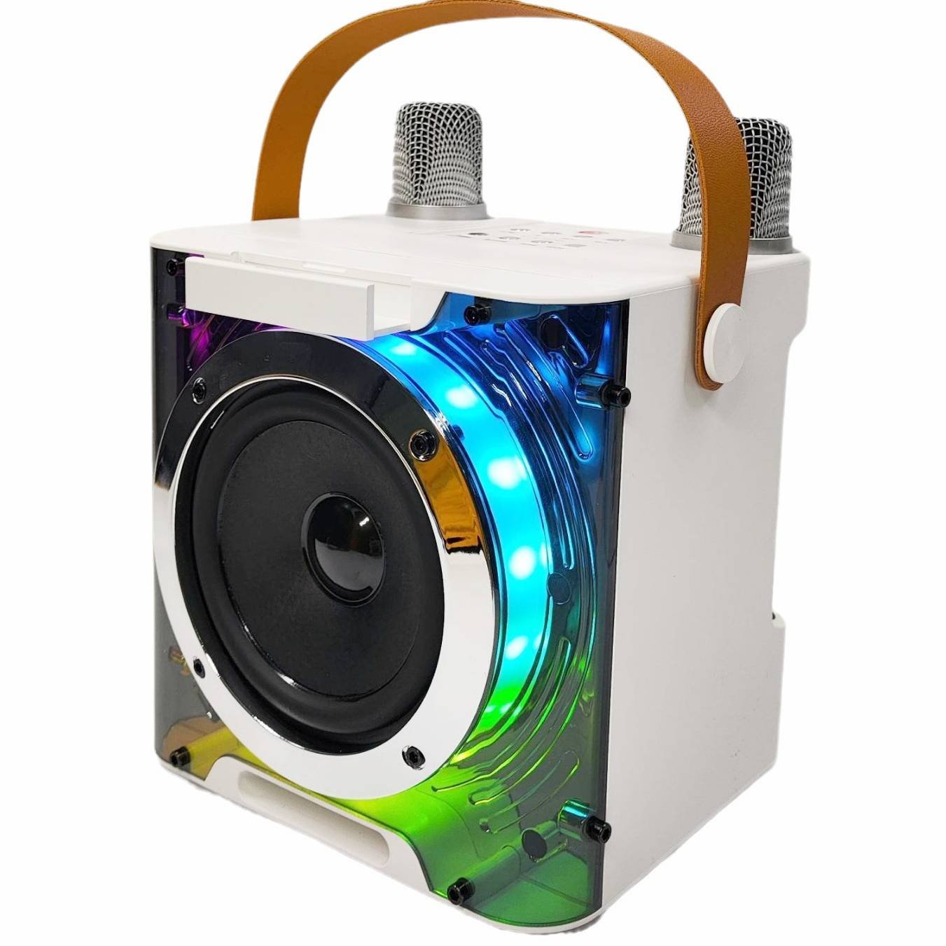 YS210 Home Party KTV Colored LED Lamp Portable Speaker Music Box Bluetooth Speaker with Microphone Karaoke Wireless Speaker