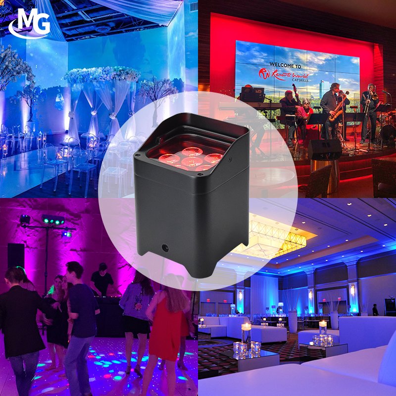 Wireless Wifi Control 6*18W RGBWA+UV 6in1 Adjustable Inground Uplight LED Battery Square Inground Uplight For Wedding Party