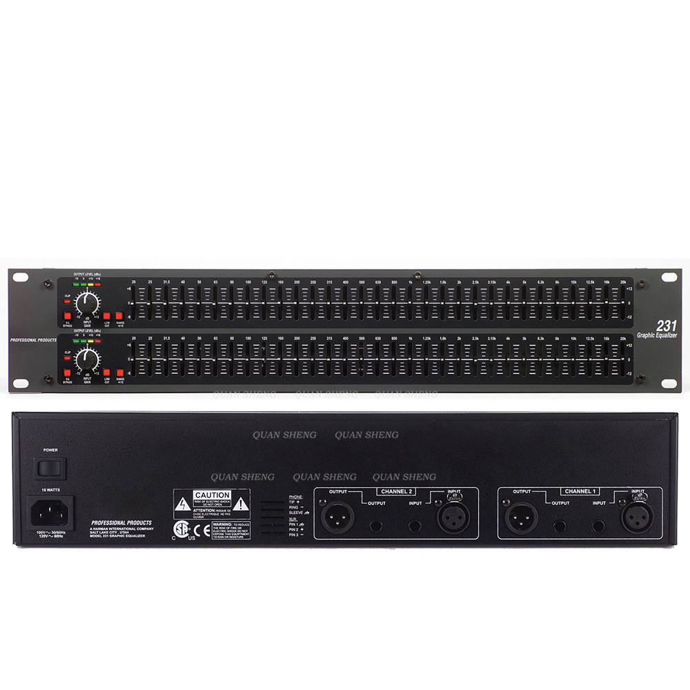 DBX 231 Dual Channel 31 Band Stereo 231 EQ Audio Signal Digital Effect Processor Professional Equalizer Stage for DBX