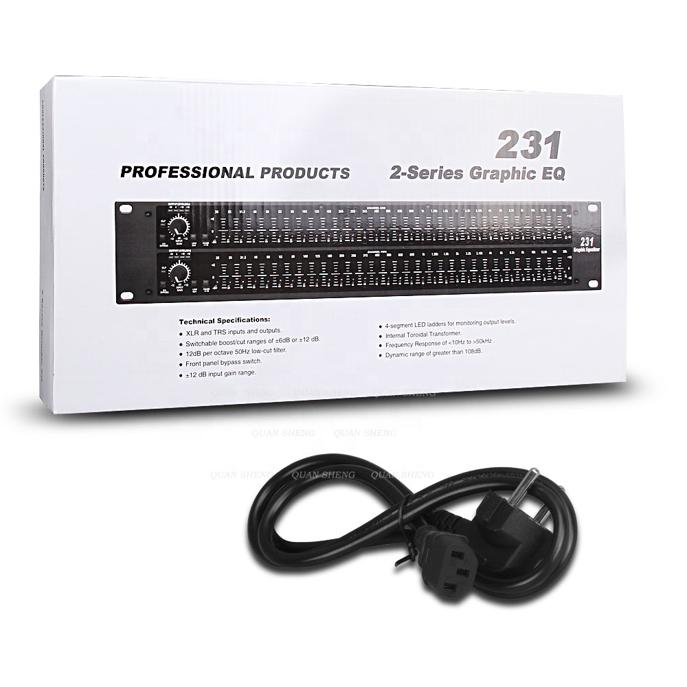 DBX 231 Dual Channel 31 Band Stereo 231 EQ Audio Signal Digital Effect Processor Professional Equalizer Stage for DBX