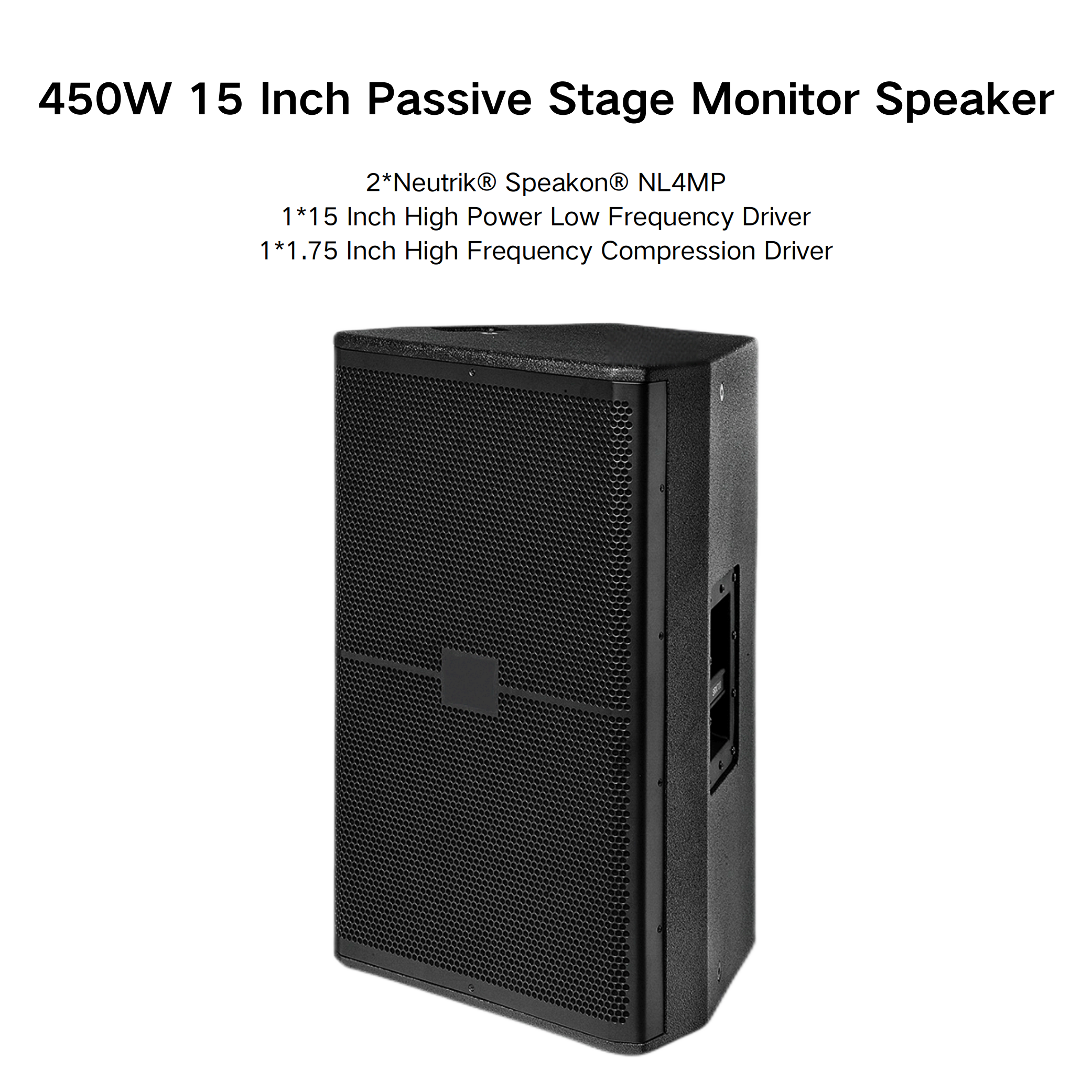 Passive 450W 15 Inch 2-Way Full-Rang Stage Speakers (2-Way Bass Reflex) Performance Professional Audio Sound Equipment