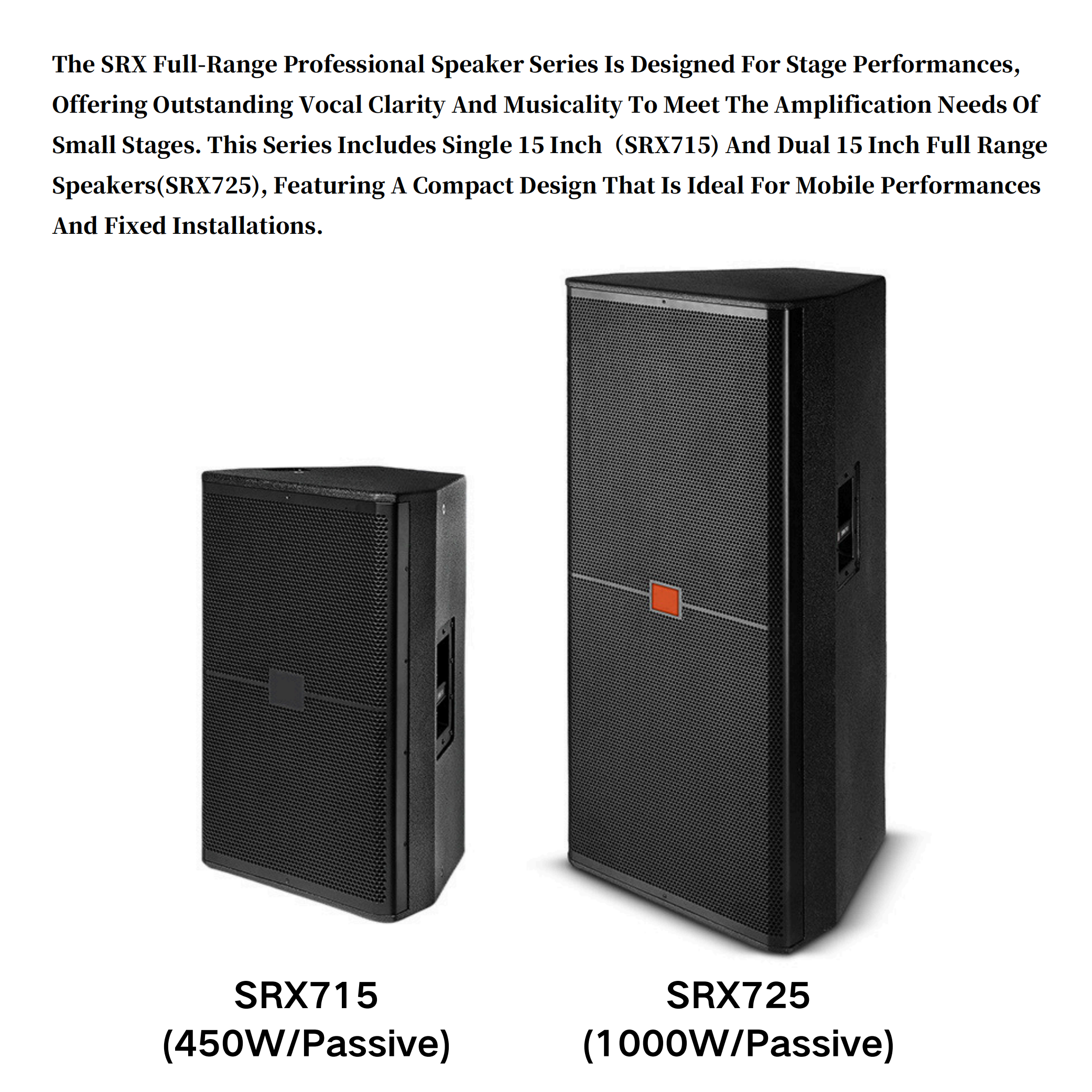 Passive 450W 15 Inch 2-Way Full-Rang Stage Speakers (2-Way Bass Reflex) Performance Professional Audio Sound Equipment
