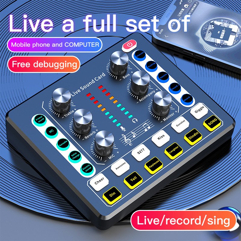 M8 English cross-border live sound card can be equipped with BM800 cantilever set of brackets for recording singing