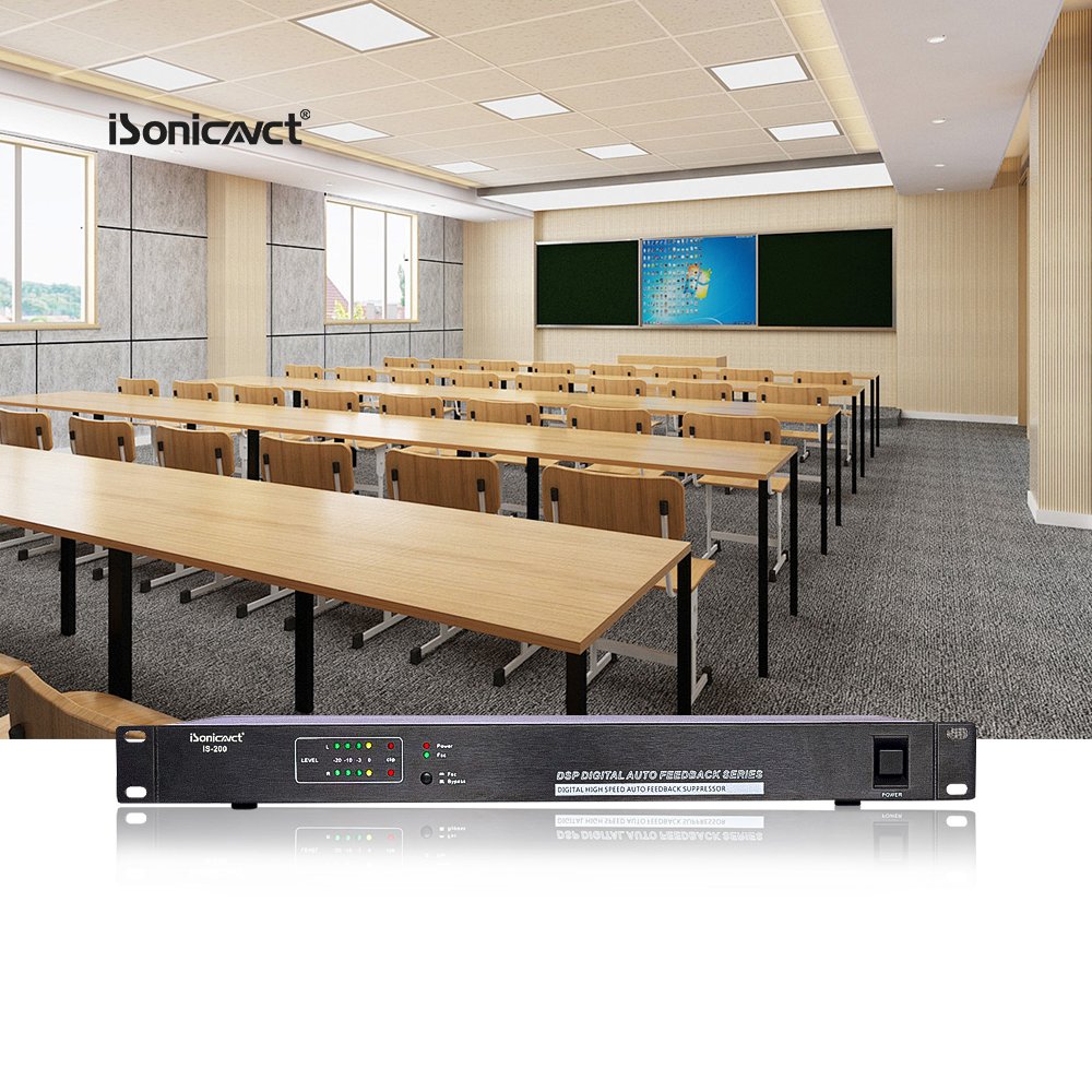 iSonicavct IS-200 DSP Digital Audio Conference System Microphone Noise Feedback Suppression Howling Echo Control Sound Processor
