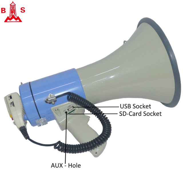 50W speaker with USB/SD card socket 3.5 mm AUX input hole for public address safety alarm use high power big speaker megaphone