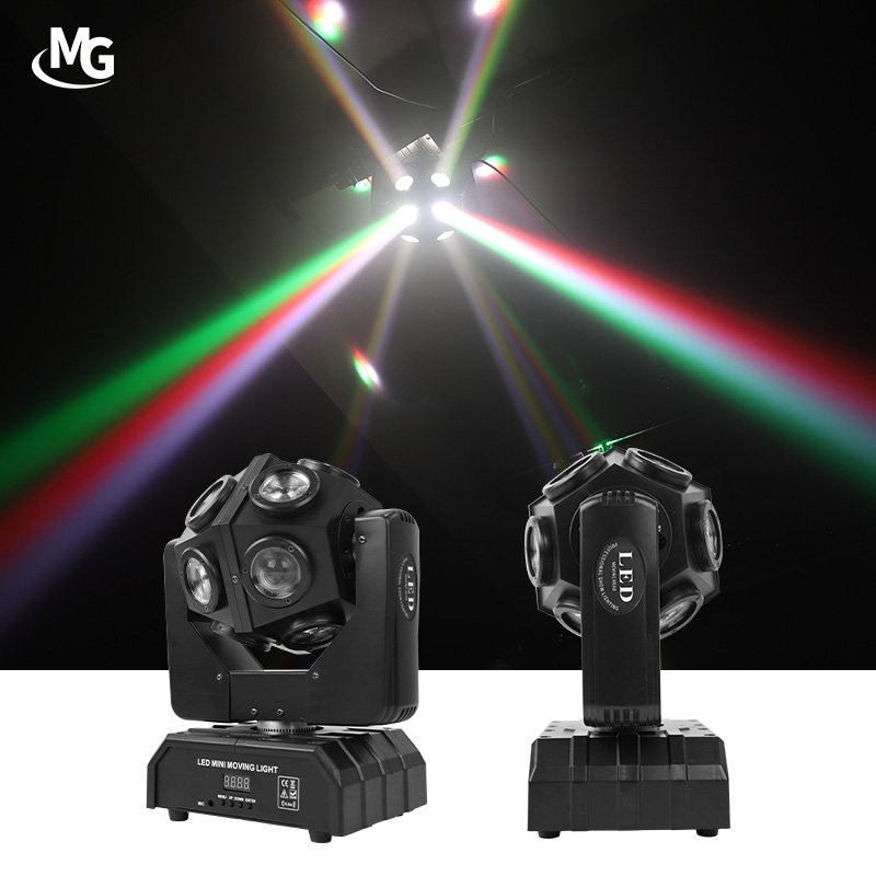Newest 12pcs LED Football Beam Moving Head Light Stage Effect Lighting RGBW 4in1 DJ Mini Ball Light for Disco Bar Club