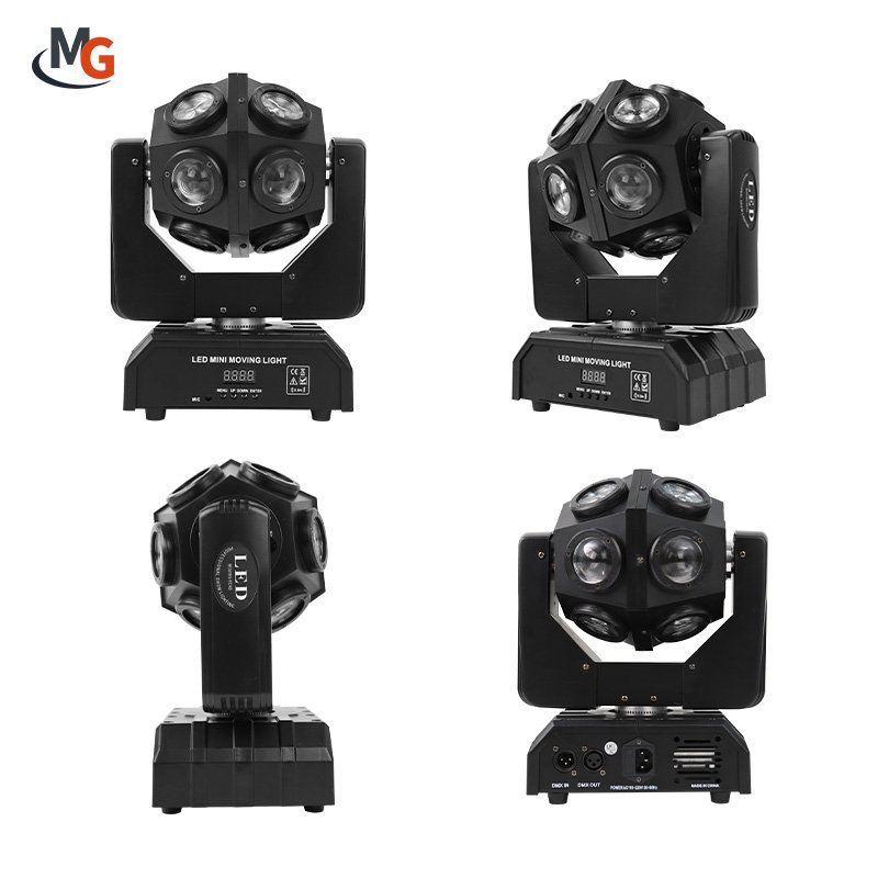 Newest 12pcs LED Football Beam Moving Head Light Stage Effect Lighting RGBW 4in1 DJ Mini Ball Light for Disco Bar Club