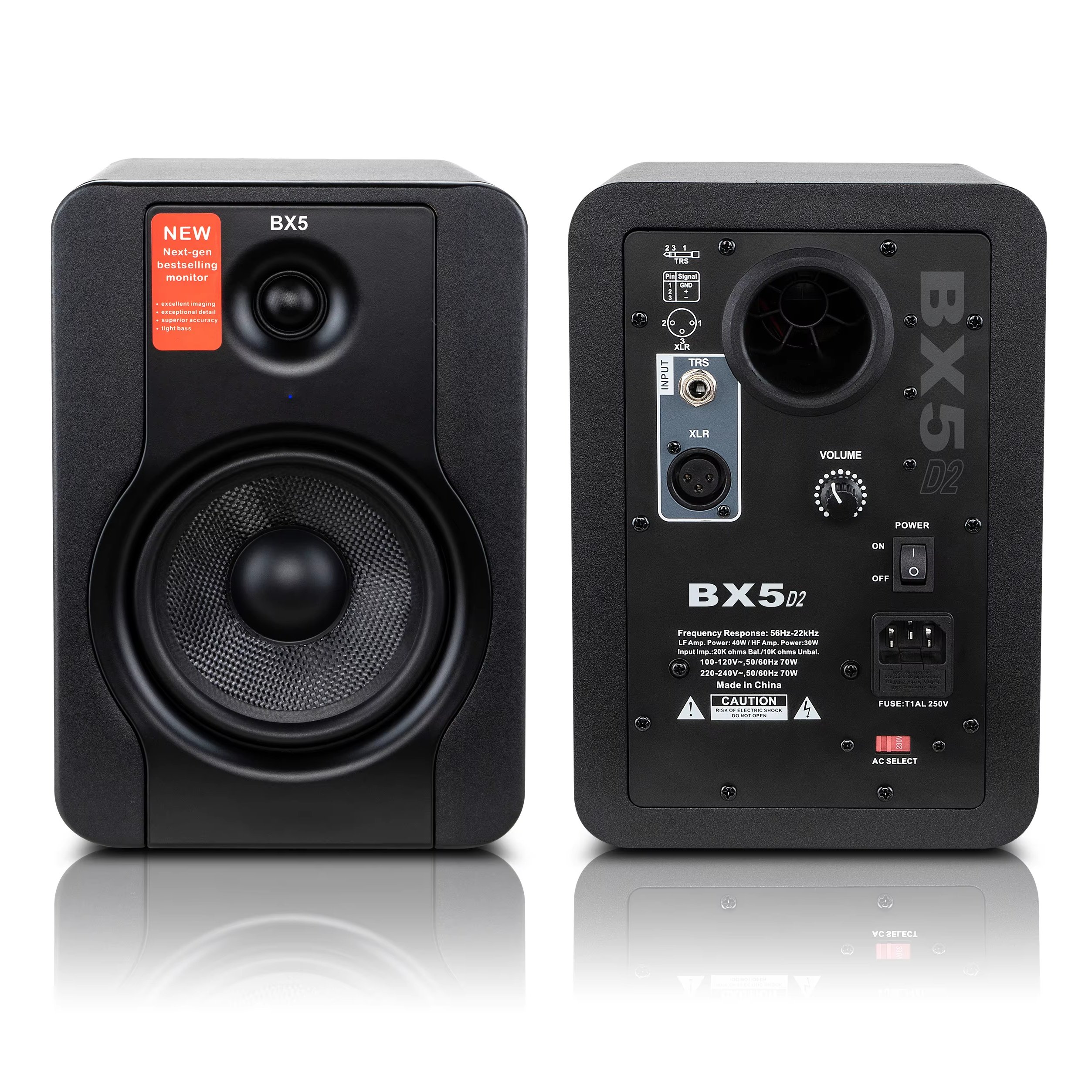 BX5D2 monitor speaker Sound Equipment Speaker Active Monitor Studio 5 inch two way active monitor subwoofer speaker