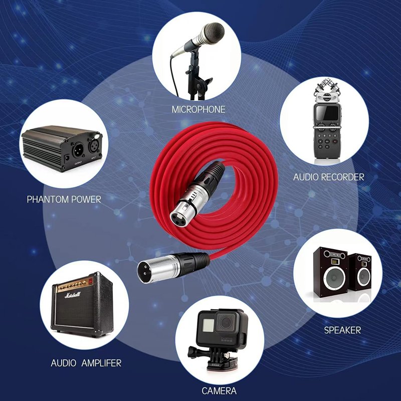 OFC Shilelded XLR Kabel 1M 2M 3M 5M 10M 15M 20M 30M 50M 100M XLR Connector 3 Pin Microphone Audio Cable Custom Color