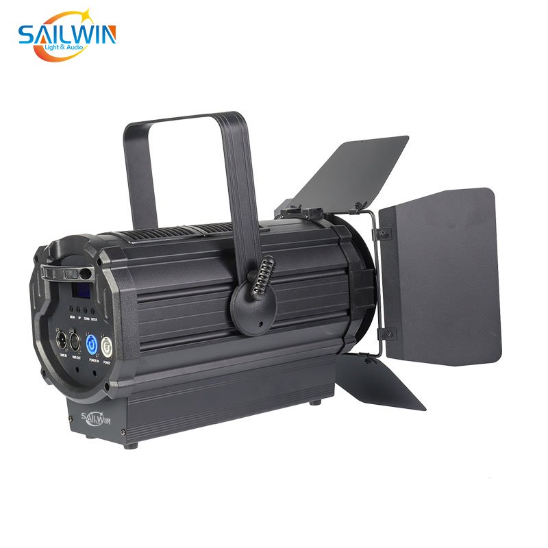 LED 300W Adjusted Fresnel Spotlight Theater Studio Light DMX Stage Lighting RGBW Fresnel Spotlight with Auto Zoom