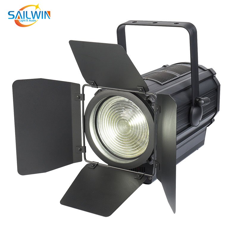 LED 300W Adjusted Fresnel Spotlight Theater Studio Light DMX Stage Lighting RGBW Fresnel Spotlight with Auto Zoom