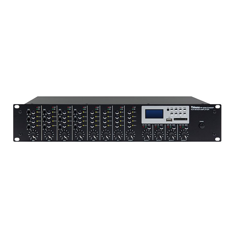 Thinuna PP-6284 II OEM Multifunction Amp 4*600w Constant Voltage Audio Pa System Power Amplifier with USB / SD / Bluetooth /FM