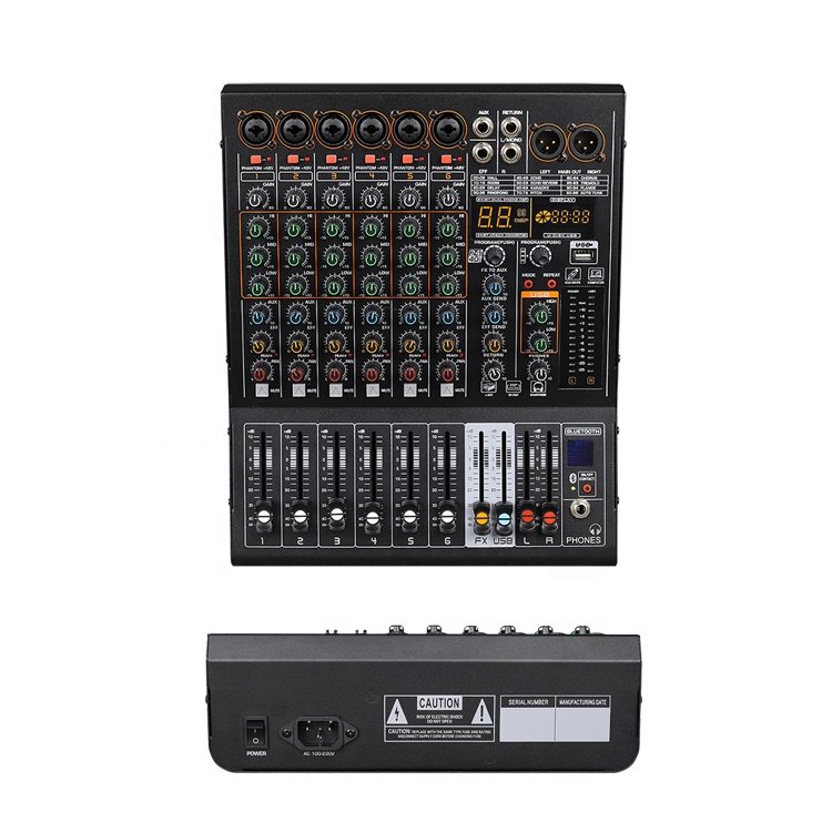NX600 NX800 Sound Box 6/8 channel Blue-tooth Recording Audio Mixer Console With MP3/99DSP/2AUX/3-Band EQ/48V phantom power