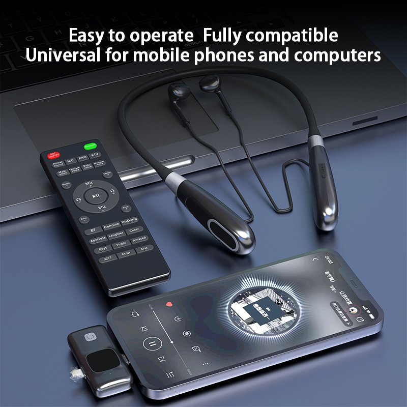 4F Sound Card And Audio Editing Earphones Wireless Sound Card Live Tuning Headphones Live Music Equipment for Singing Streaming
