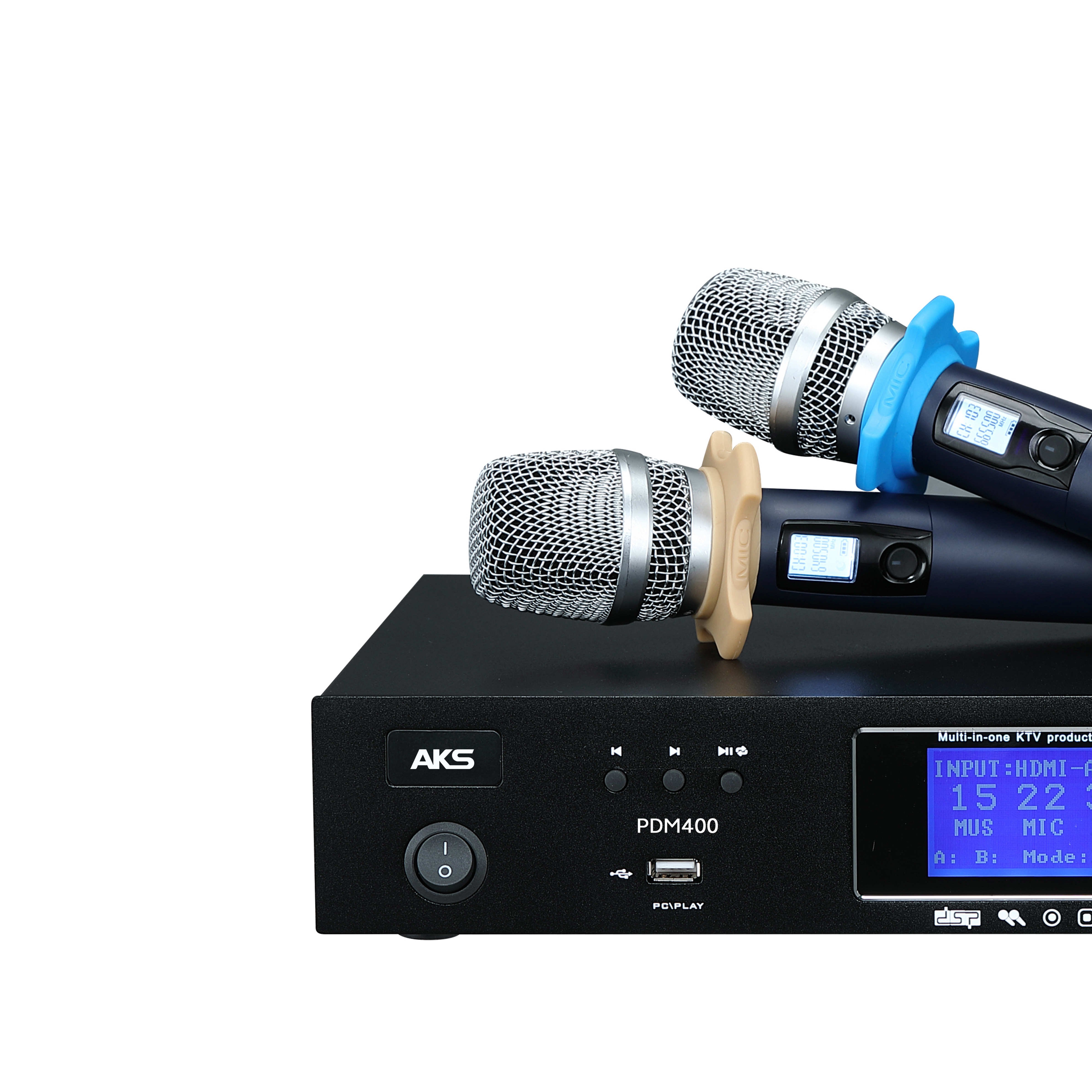 Professionalaudio Sound Equipment Digital Integrated Amplifier with Built-In Microphone for Karaoke