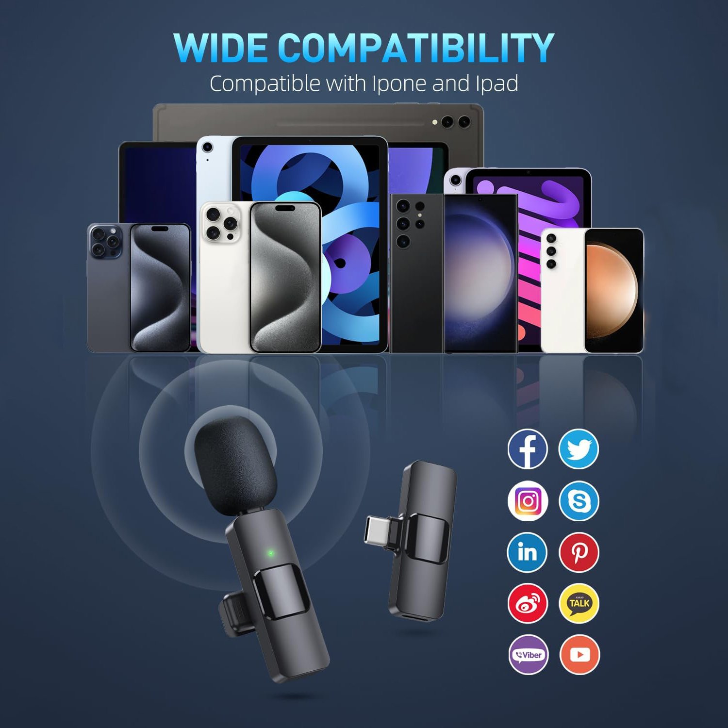K8 mini mic Wireless lavalier Microphone System with Amplifier and Saxophone Compatible Mic