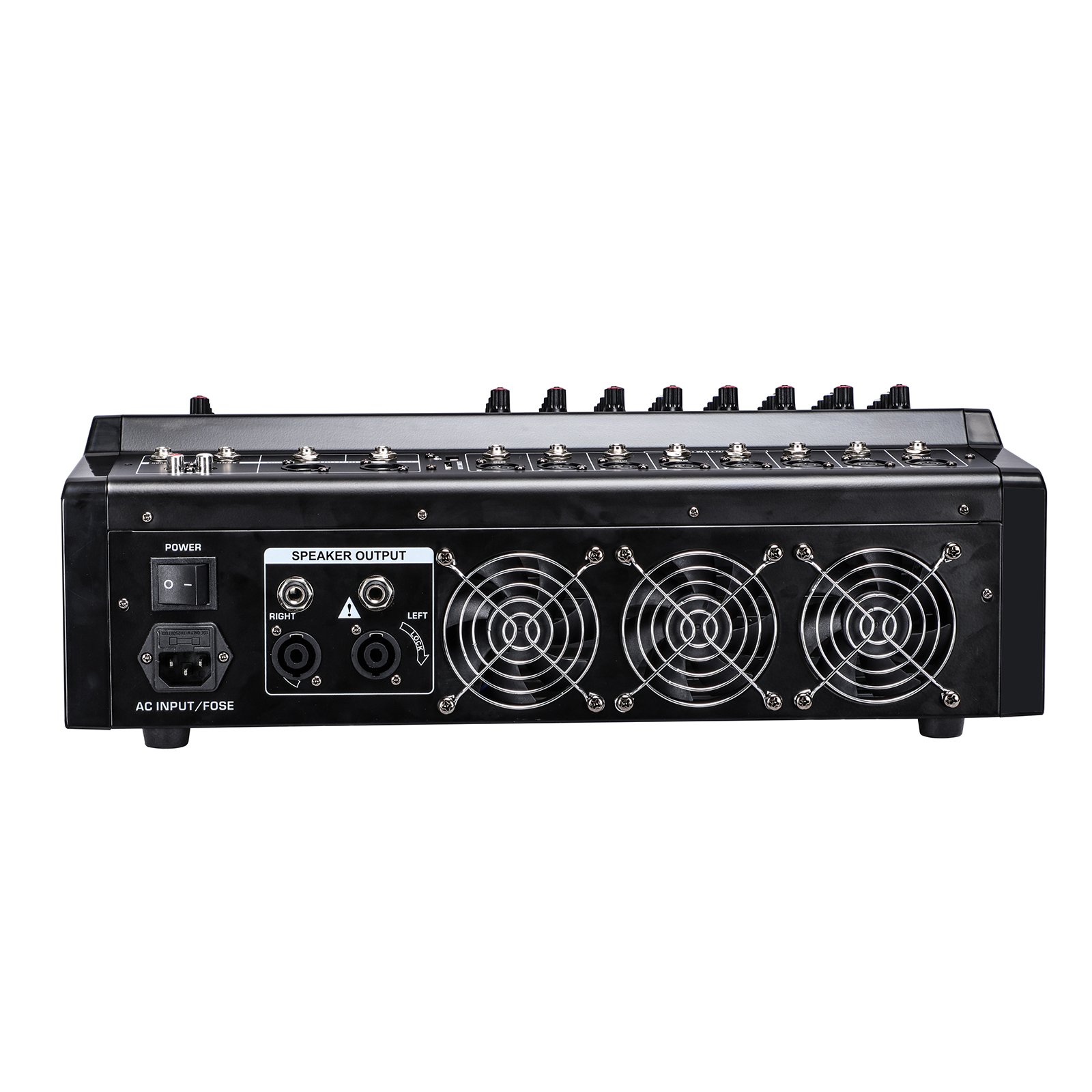 DMX99 Series 8/12/16 Channel Three-Fans BT Powered Mixer 16/99DSP+2EQ 2CH*350W with 48V phantom power/MP3 Audio Sound Equipment