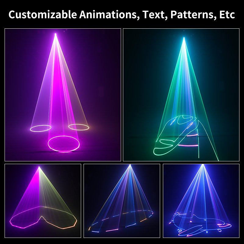 10W RGB Full Color Animation Laser Light ILDA 3D Lazer Light for DJ Night Club Party Disco Wedding Stage Show Projector