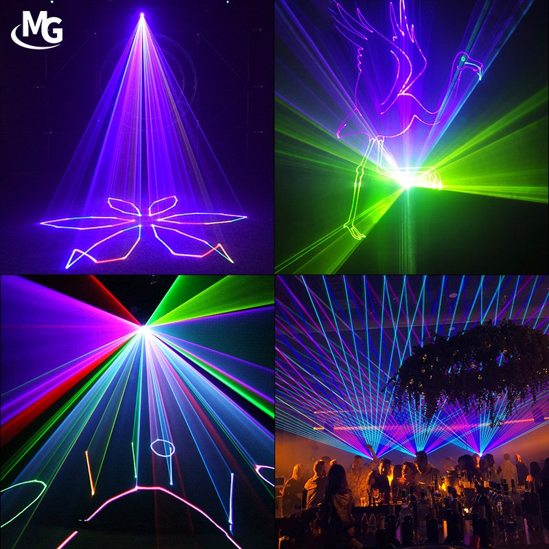 10W RGB Full Color Animation Laser Light ILDA 3D Lazer Light for DJ Night Club Party Disco Wedding Stage Show Projector