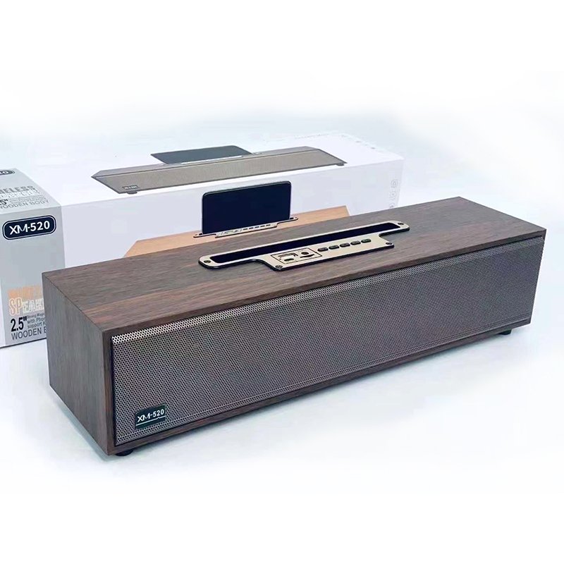Daul 2.5 inch portable Wooden Wireless holder BT Speaker with FM radio support TF/USB function super bass stereo wooden speakers
