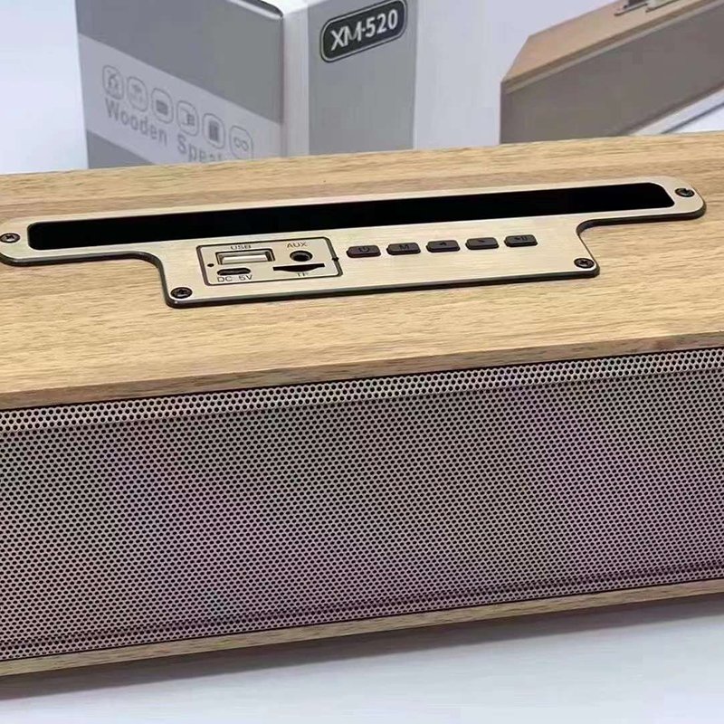 Daul 2.5 inch portable Wooden Wireless holder BT Speaker with FM radio support TF/USB function super bass stereo wooden speakers