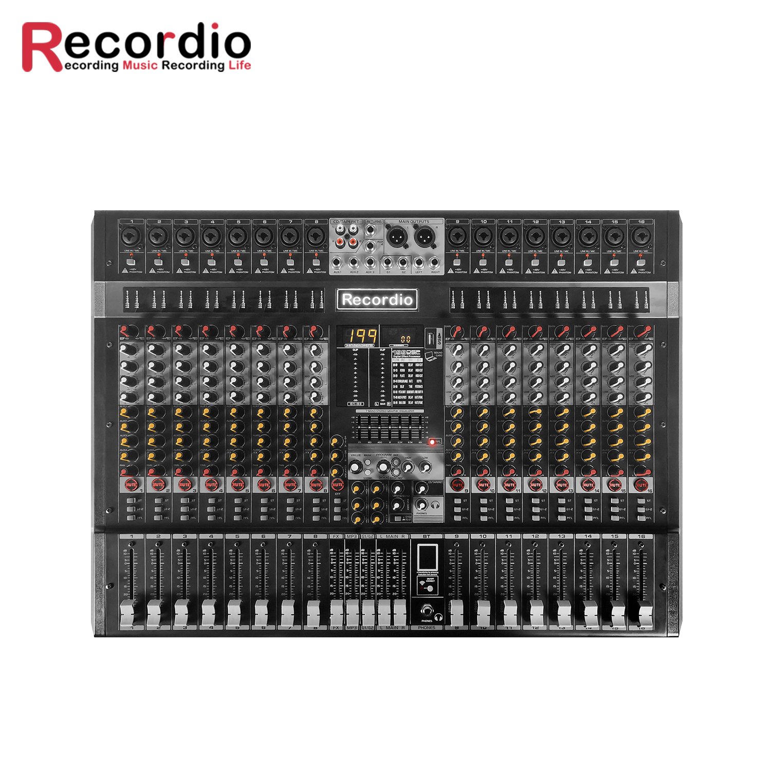 GAX-XM16 Enping Professional 16 Channel Blueteeth Digital Mixer DJ Music Karaoke Audio Mixing Console Stereo