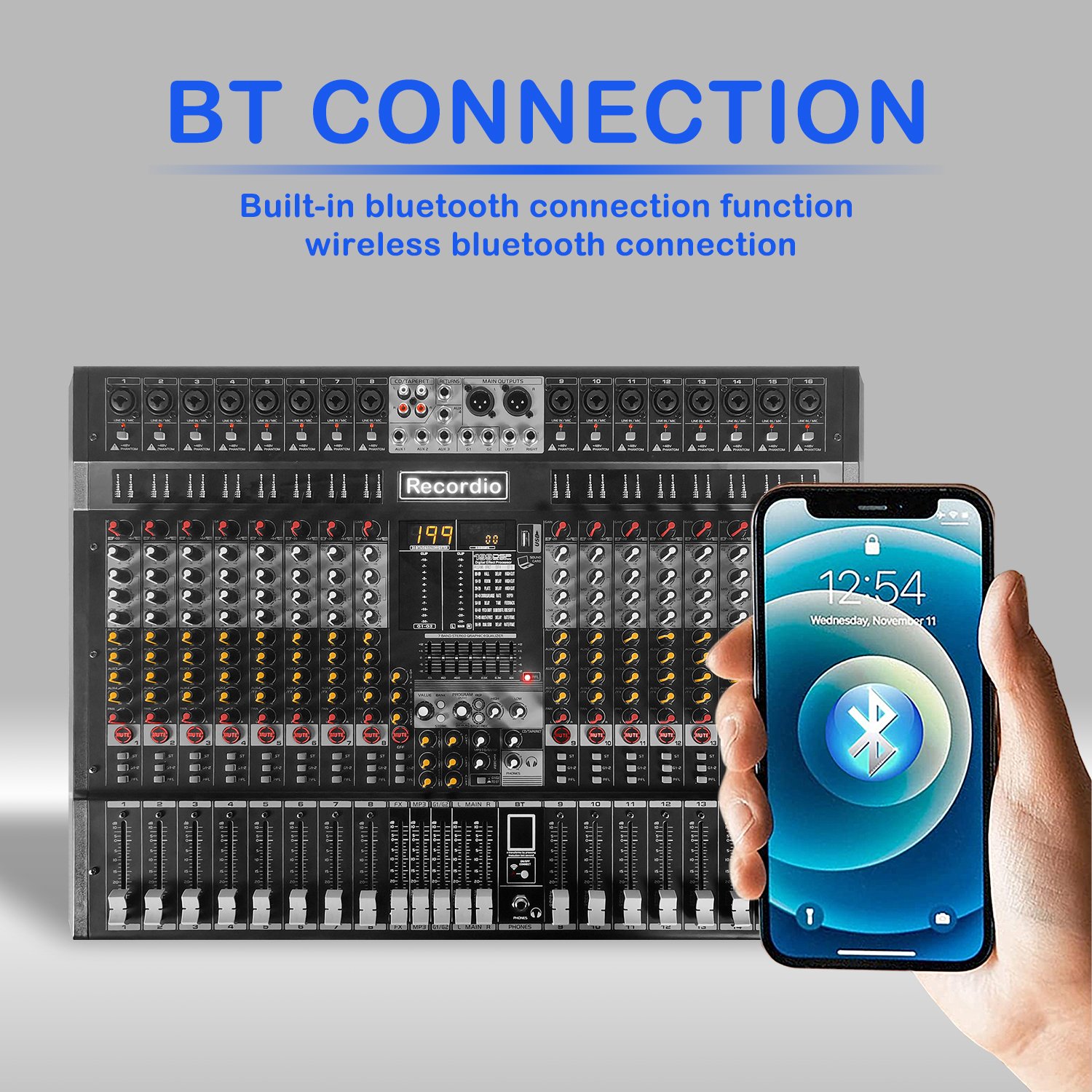 GAX-XM16 Enping Professional 16 Channel Blueteeth Digital Mixer DJ Music Karaoke Audio Mixing Console Stereo