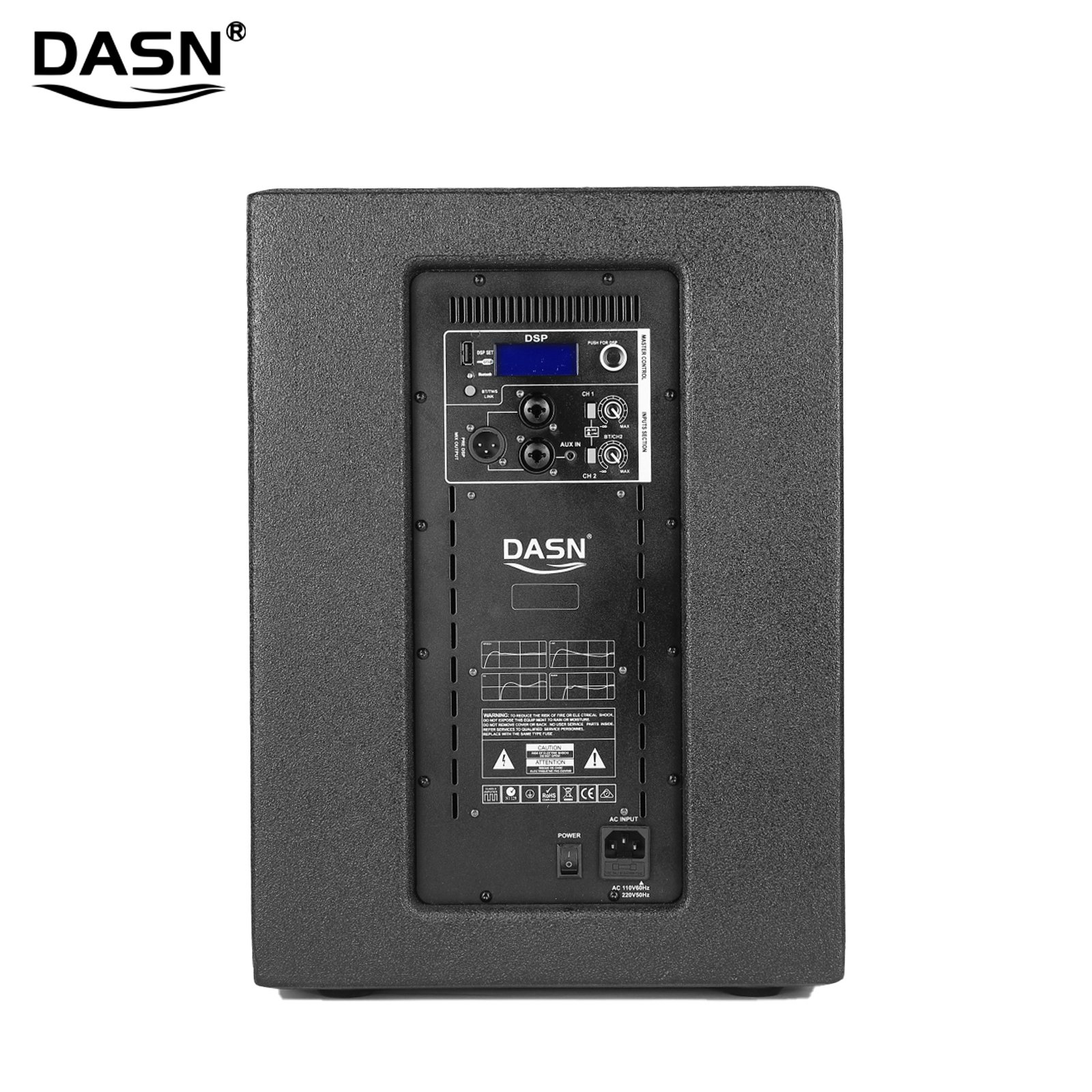 DASN B1 4000W Peak 1000W RMS Audio Dj Party Stage Indoor Outdoor Active Professional Column Speaker 12 inch Subwoofer PA System