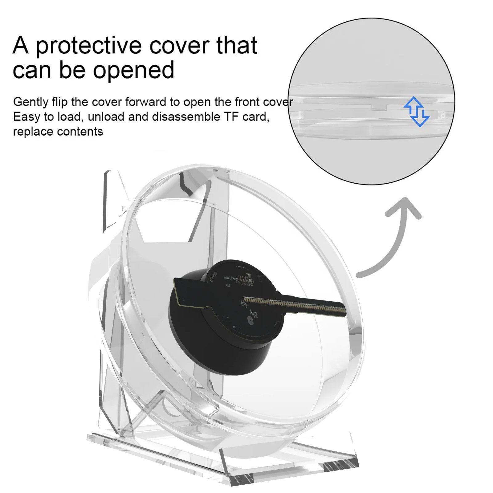 13cm 3D Hologram Projector Fan Desktop Remote Control Advertising 3d holographic fan With Audio Playback With Transparent Cover