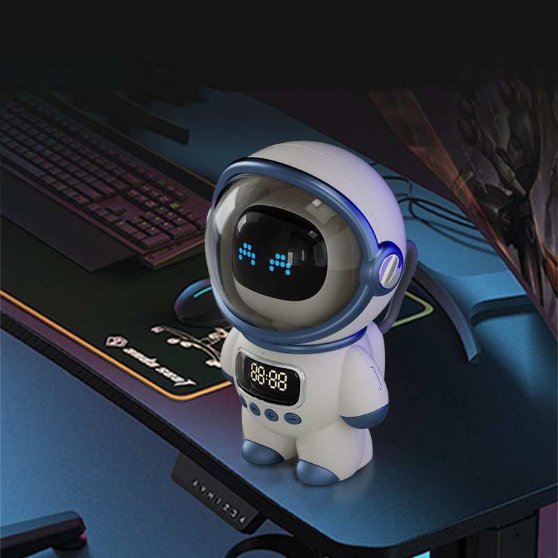 Astronaut Bluetooth 5.1 Smart AI Speaker with Alarm Clock Night Light 1800mAh High-Capacity Battery WiFi Connectivity