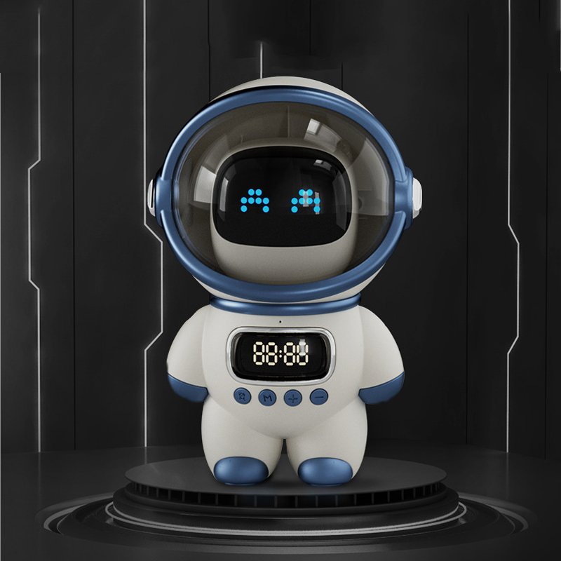 Astronaut Bluetooth 5.1 Smart AI Speaker with Alarm Clock Night Light 1800mAh High-Capacity Battery WiFi Connectivity