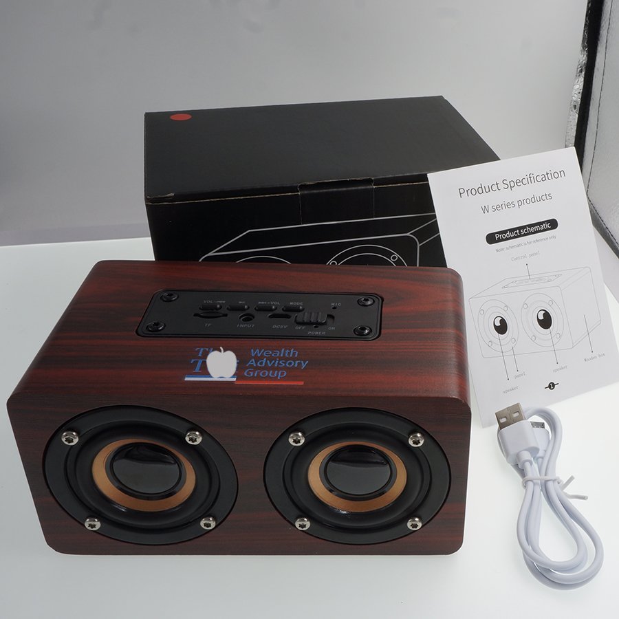 Hifi Built In Microphone Portable Powerbank Blue-tooth Wooden Compute Wireless Speaker