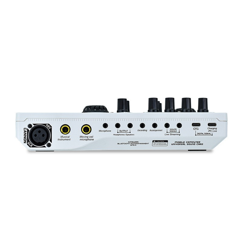 Audio Sound Card Live Streaming Gaming 48V Sound Card Microphone Studio Recording Microphone Mixer Sound Card For Phone Computer