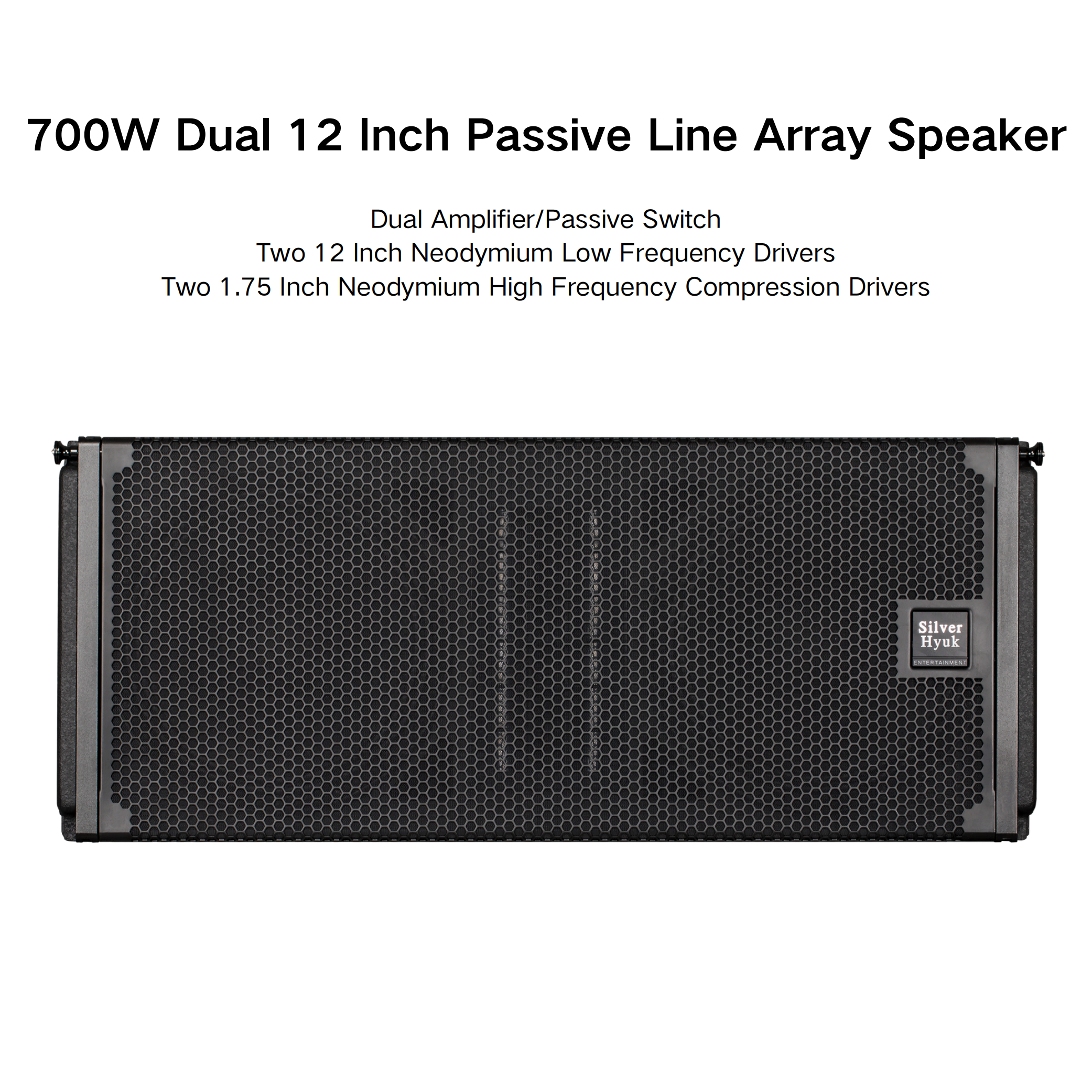 700W Audio Dual 12 Inch Two-Way Passive Line Array Speakers Waterproof Indoor/Outdoor Concert Sound System