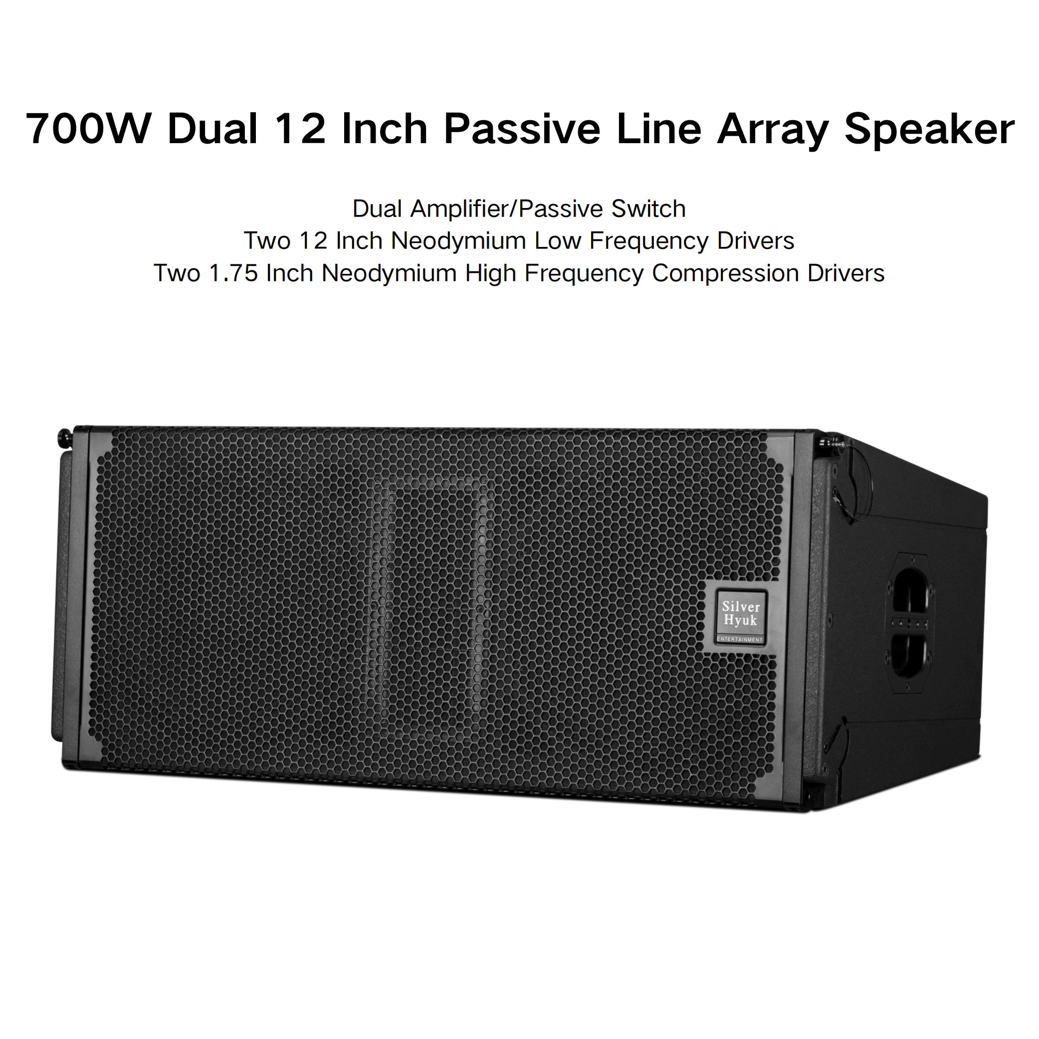 700W Audio Dual 12 Inch Two-Way Passive Line Array Speakers Waterproof Indoor/Outdoor Concert Sound System