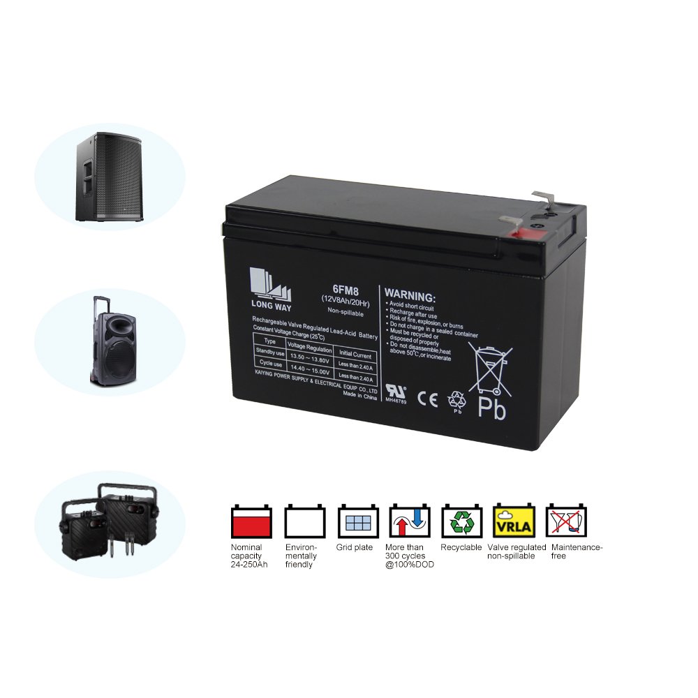 Deep Cycle Lead-acid AGM Rechargeable Valve Regulated AGM Batteries12V8Ah for Sound Speaker UPS And Toy Cars