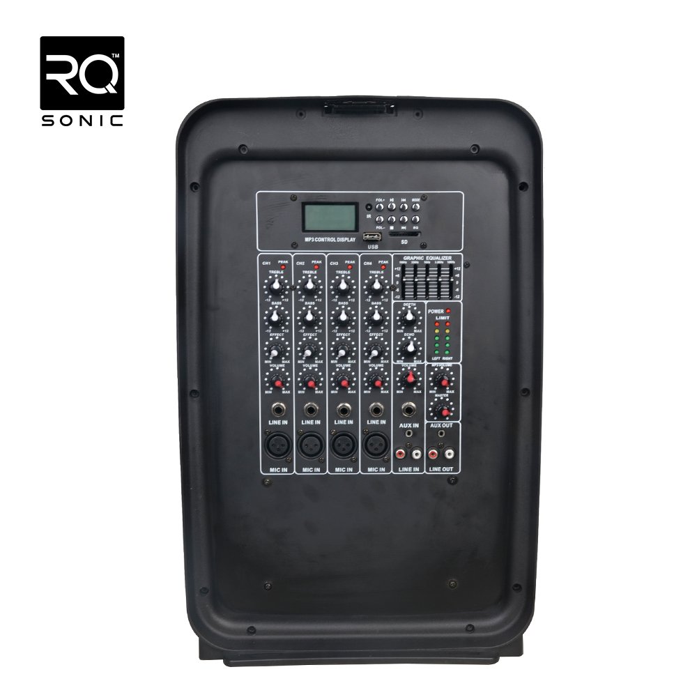 RQSONIC PPSA2750MX-BT 2*8 inch Powered Speaker audio system trolley active speaker