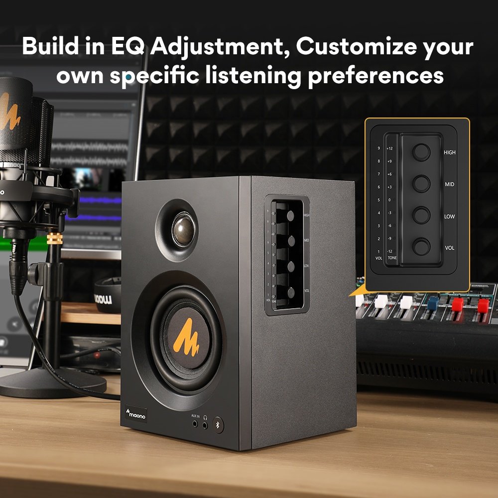 Maono Professional Studio Monitor Speaker Accuracy Stereo Audio Active Speaker Studio Monitor Sound Equipment Amplifier Speakers