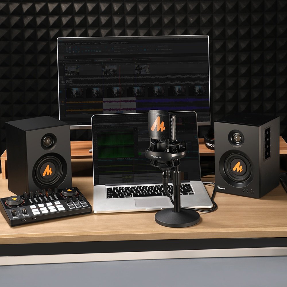 Maono Professional Studio Monitor Speaker Accuracy Stereo Audio Active Speaker Studio Monitor Sound Equipment Amplifier Speakers