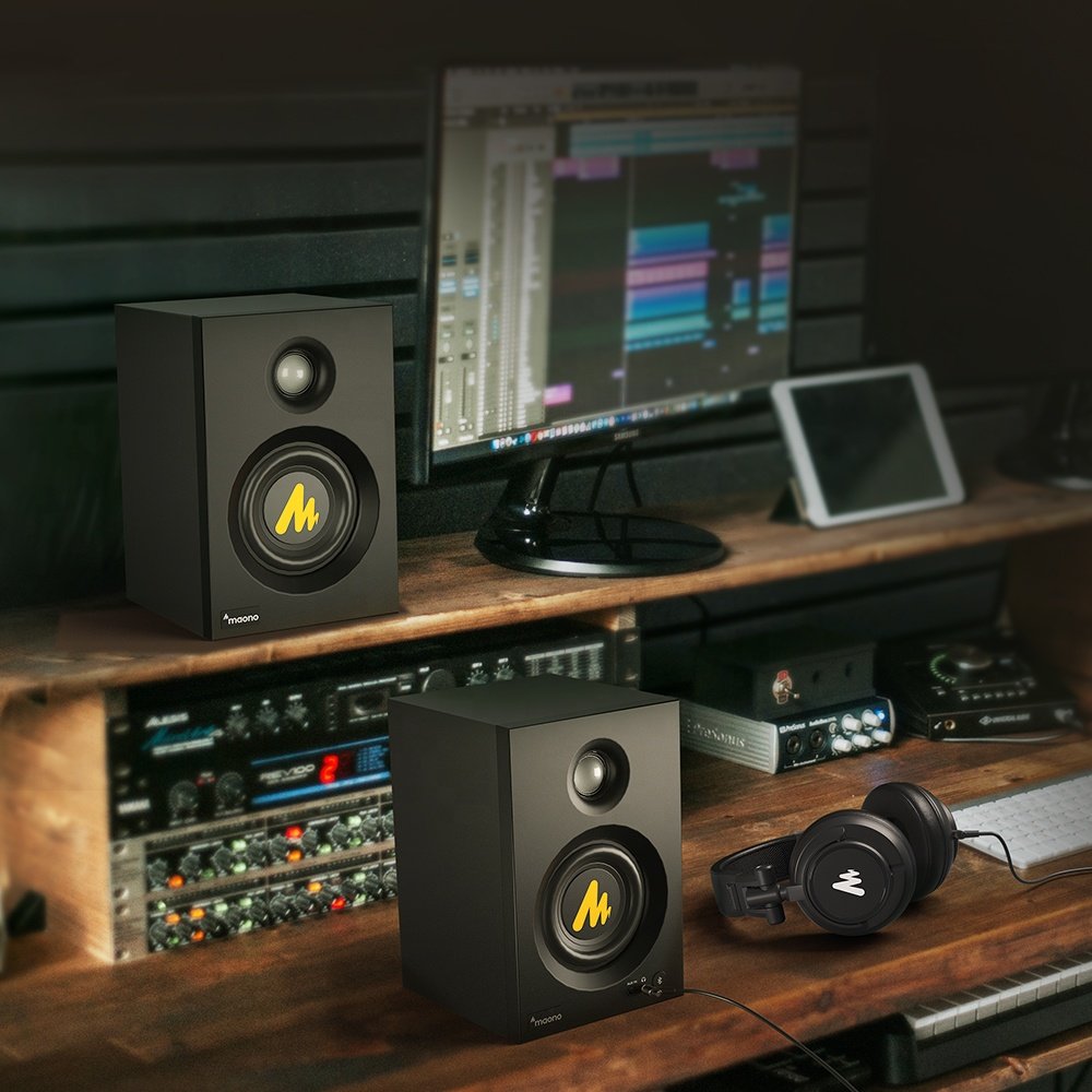 Maono Professional Studio Monitor Speaker Accuracy Stereo Audio Active Speaker Studio Monitor Sound Equipment Amplifier Speakers