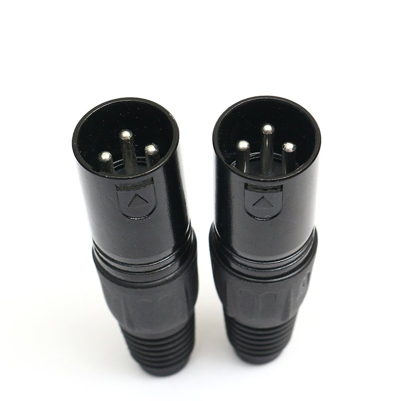 Free Sample OEM Electronic connector Black three-core Cannon plug male audio speaker microphone plug accessories