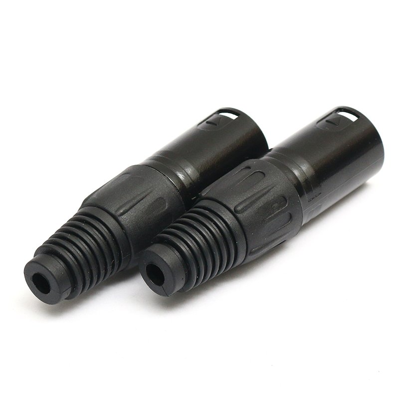 Free Sample OEM Electronic connector Black three-core Cannon plug male audio speaker microphone plug accessories